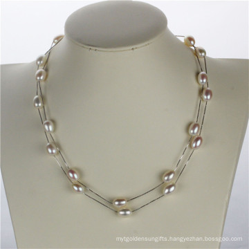 Snh 36inches Long White Freshwater Women Pearl Necklace